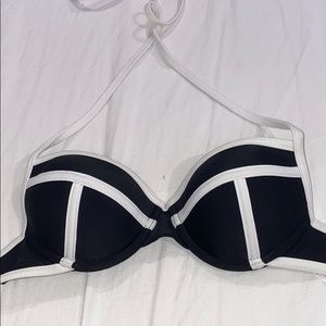 Black and white push up bathing suit top